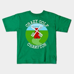 Crazy Golf Champion Golfer Summer Vacation Funny Kids T-Shirt